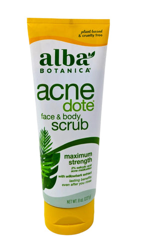 Alba Botanica Acne Dote Face & Body Scrub 8 oz