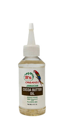 B's Organic Jamaican Cocoa Butter Oil 4 oz