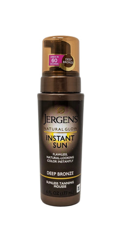 Jergens Natural Glow Instant Sun Sunless Tanning Mousse Deep Bronze 6 oz