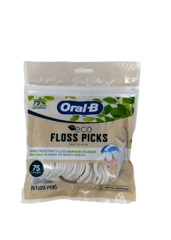 Oral-B Eco Floss Picks Mint Flavor 75 Count