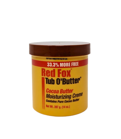 Red Fox Tub O'Butter Cocoa Butter Moisturizing Creme 14 oz Bonus Size